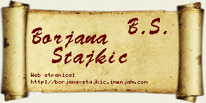 Borjana Stajkić vizit kartica